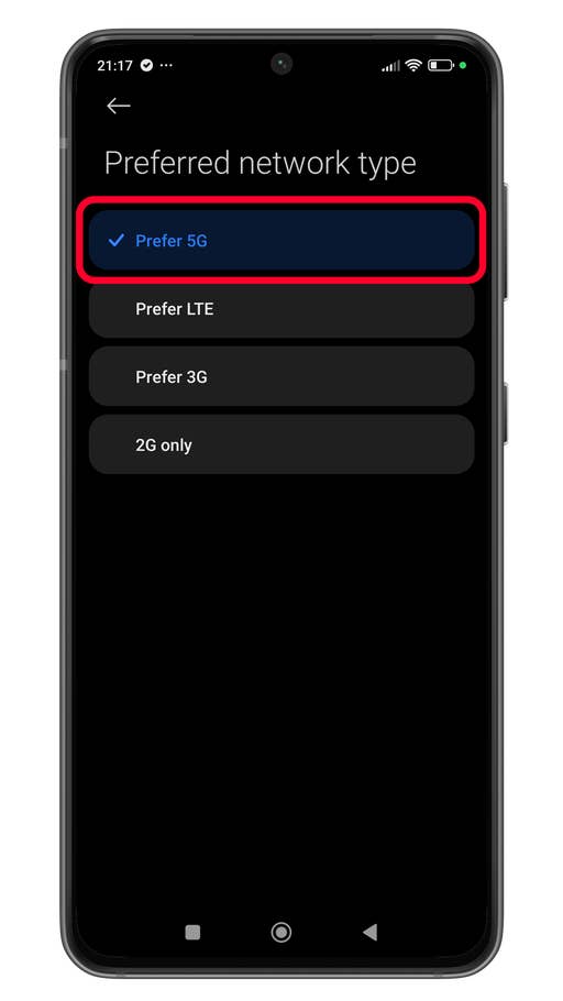Changing preferred network type on Xiaomi HyperOS