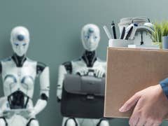 Robots replacing a human at work