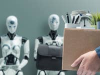 Robots replacing a human at work