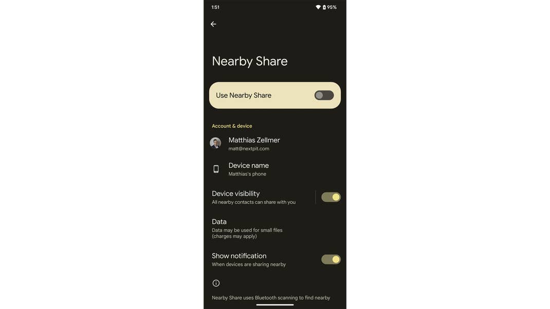 Screenshot from Android 14 DP1