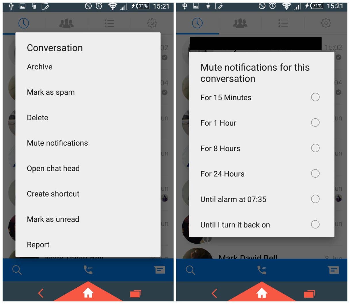 androidpit facebook messenger mute one