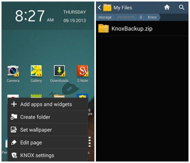 androidpit knox settings