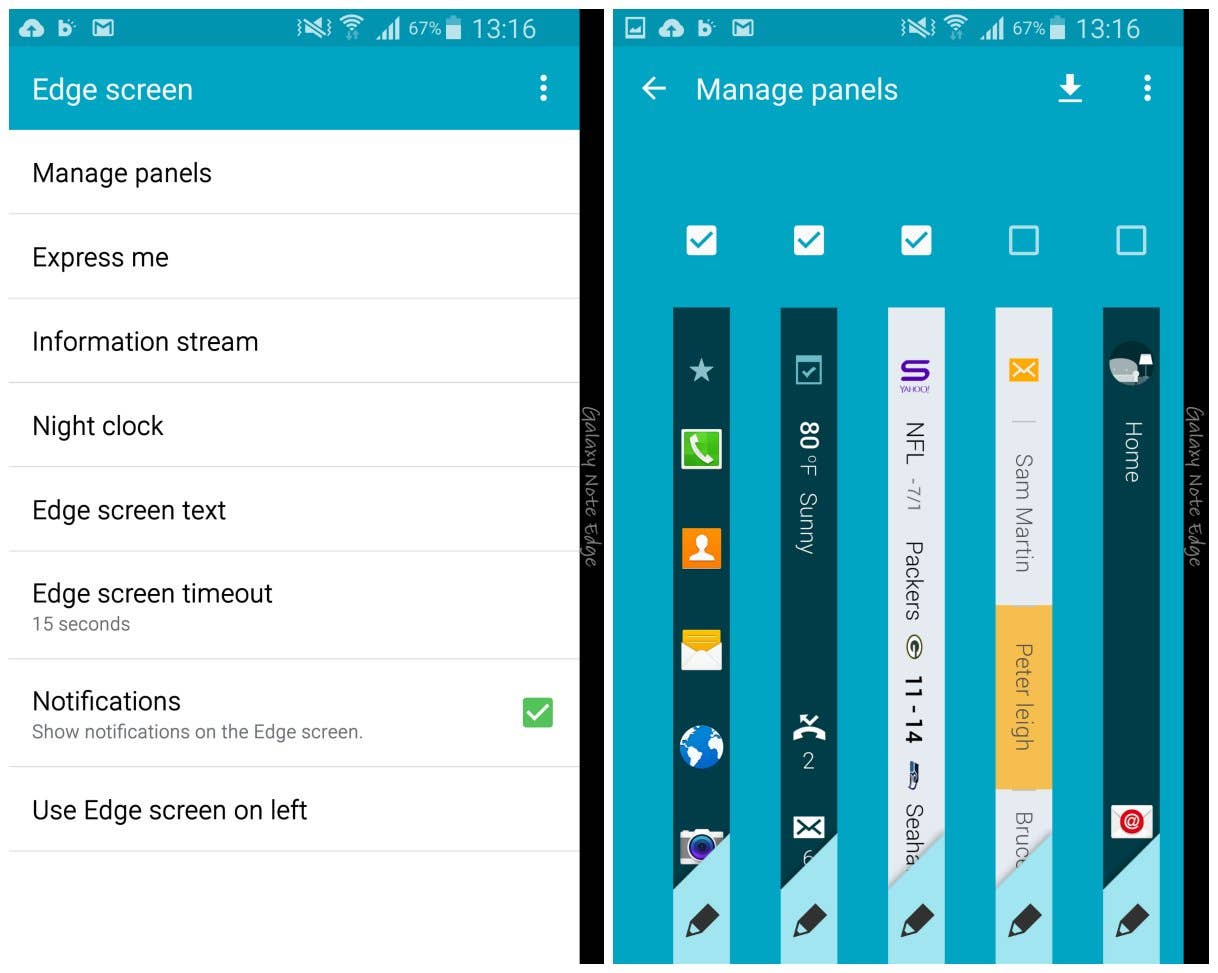 androidpit samsung galaxy note edge panel options