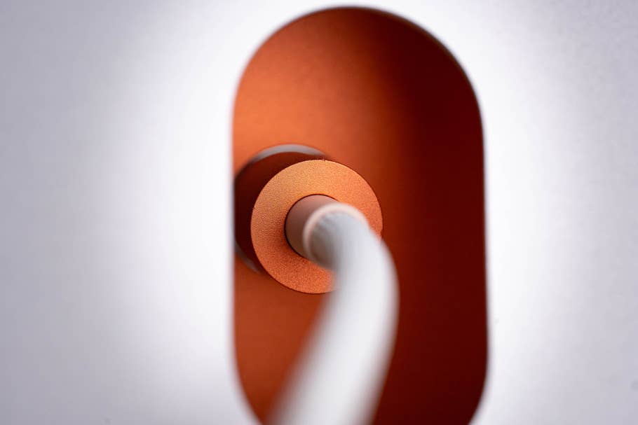 Close-up of a cable connection on the Apple iMac M4 (2024).