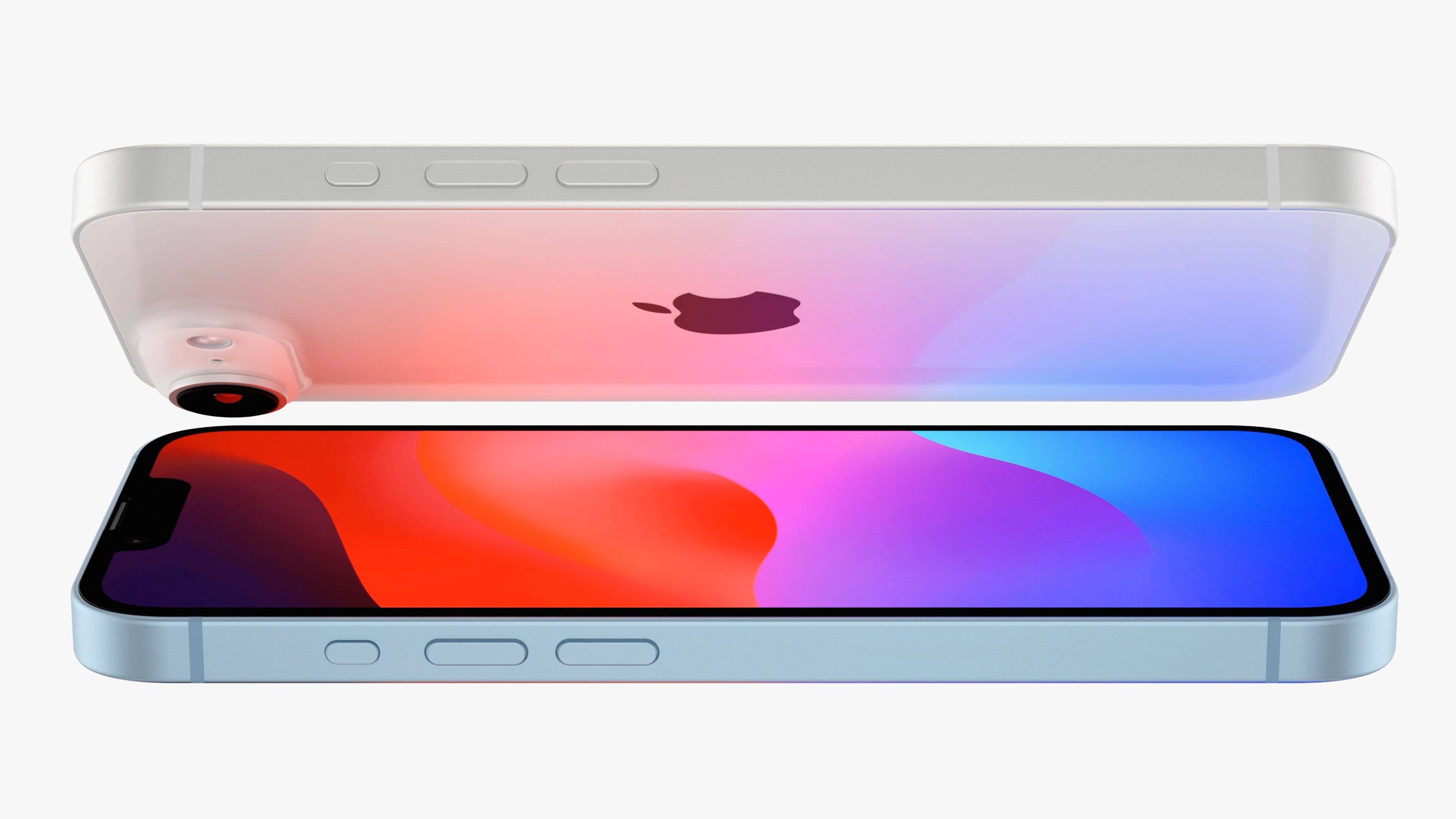 Front and back of the possible Apple iPhone SE 2024.