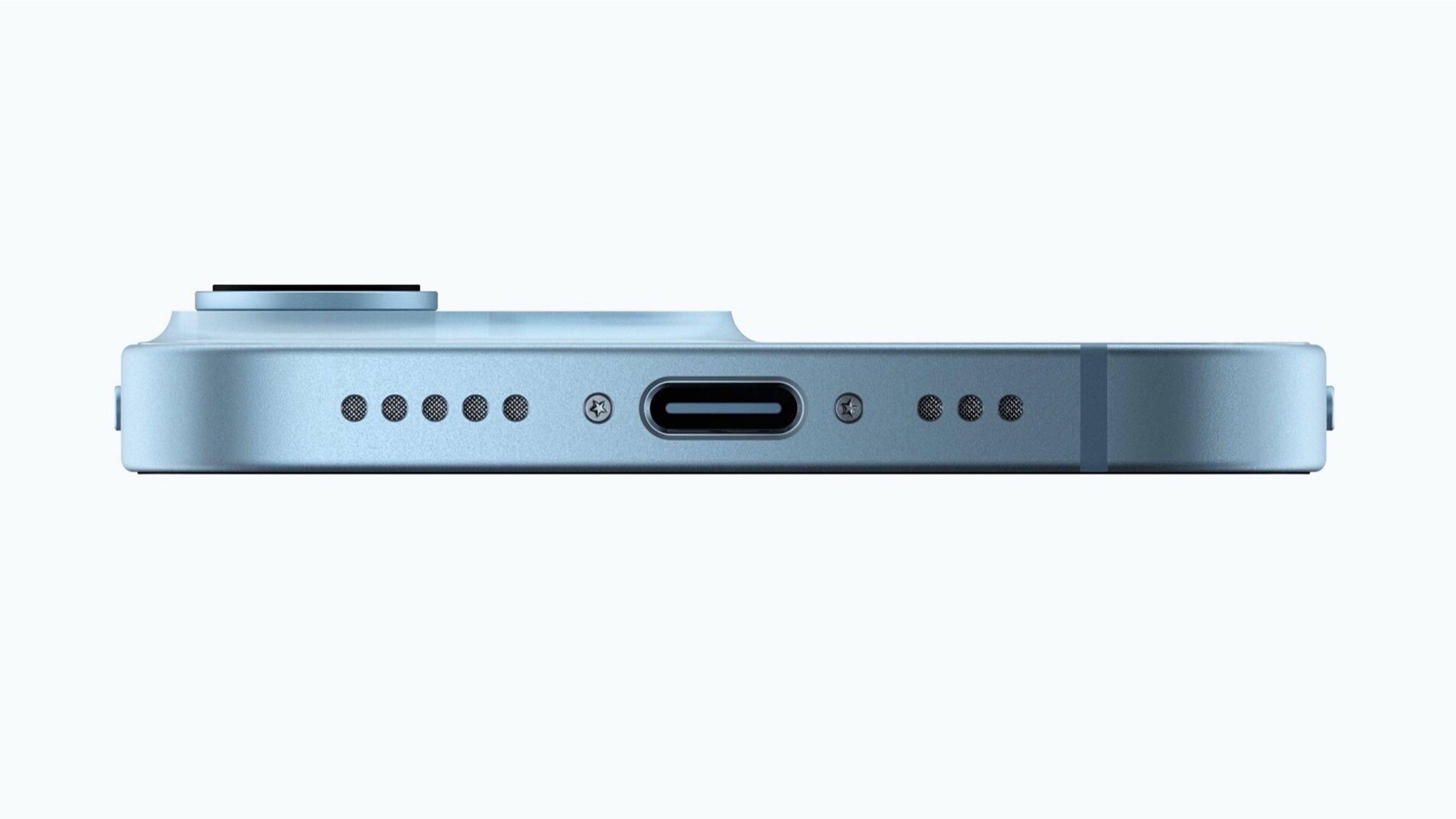 Render image of the USB port of the Apple iPhone SE 4.