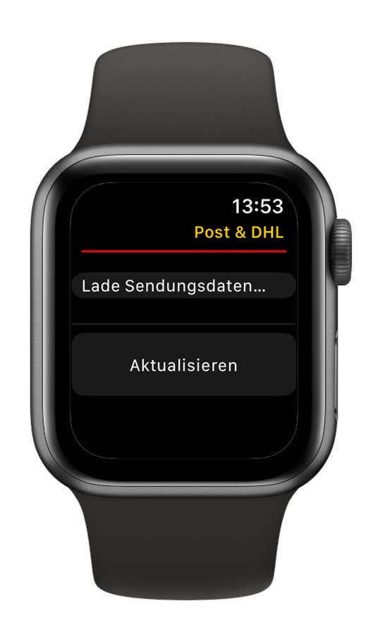 An Apple Watch SE 3 shows a tracking screen for the likes of DHL with a delivery notification.