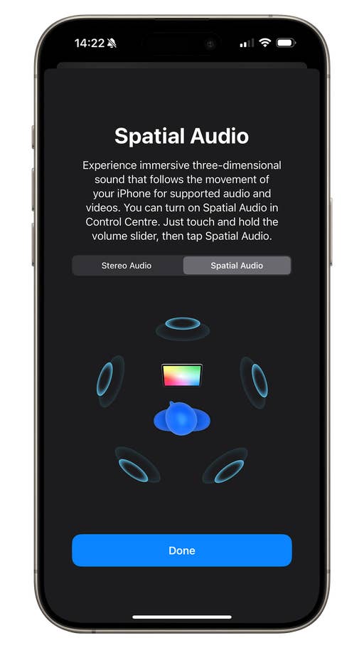 Screenshot of AirPods Max iOS 17 settings with Spatial Audio mode
