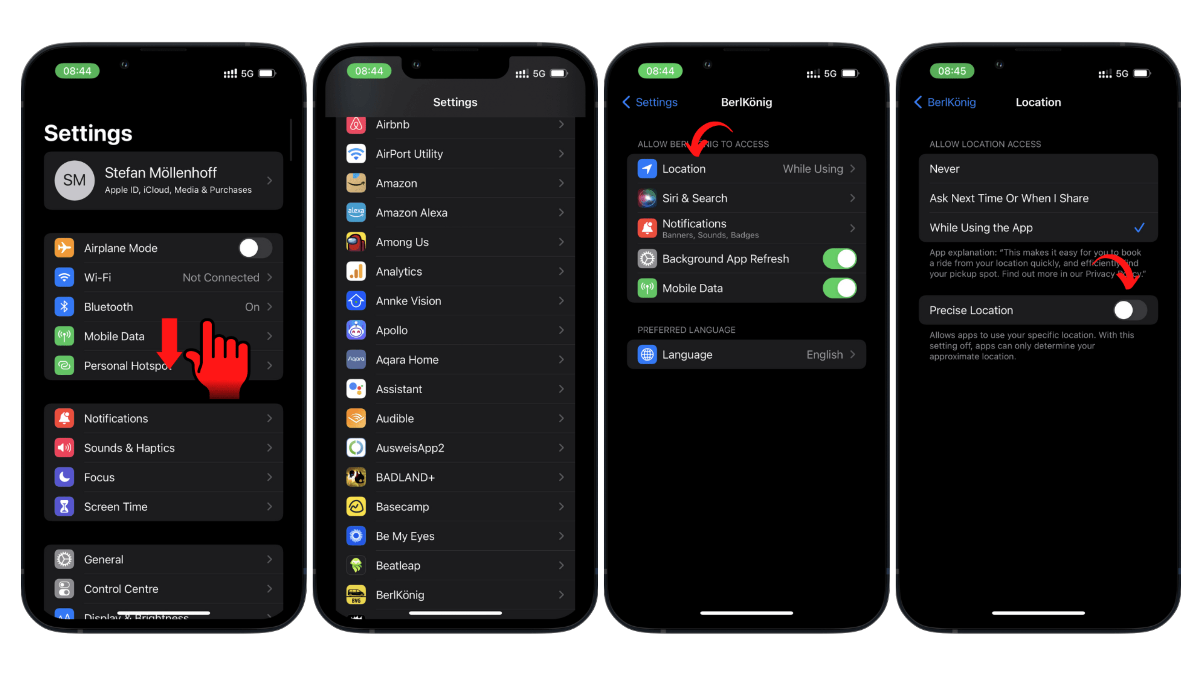 Remove access position precise Android app