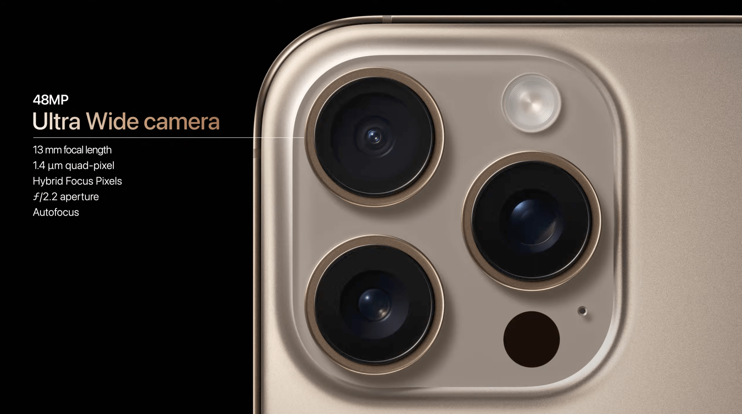 The new ultra-wide angle lens is the biggest change in the camera module.