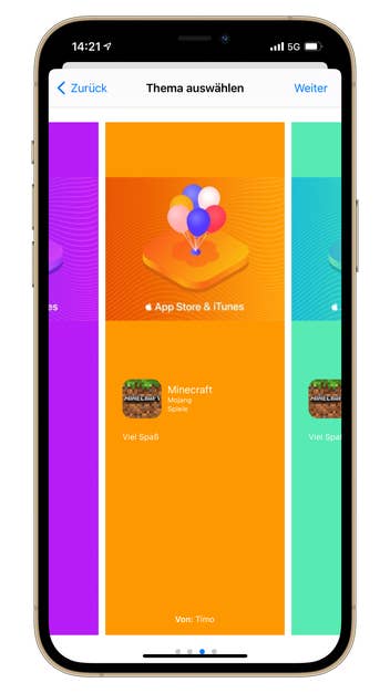Das App-Geschenk lässt sich auch virtuell verpacken