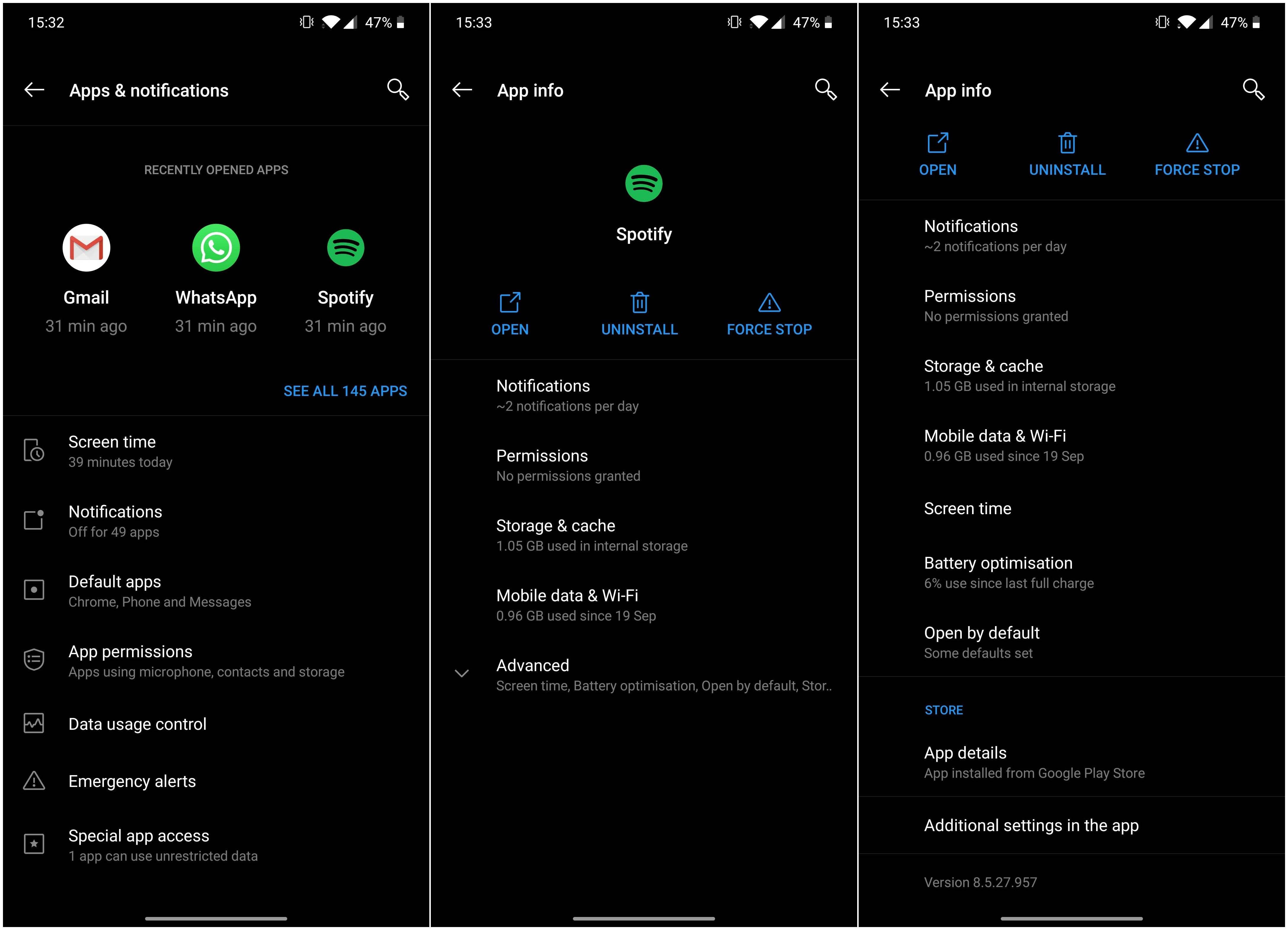 apps and notifications