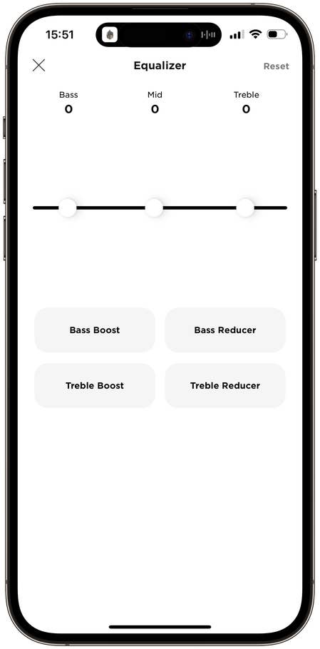 Screenshot of the Bose Music app on the Bose QuietComfort Headphones wireless headphones