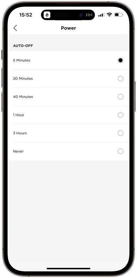 Screenshot of the Bose Music app on the Bose QuietComfort Headphones wireless headphones