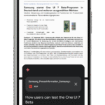 Type in or enter via voice your question about the PDF file. Samsung press release about One UI 7 Beta program launch in Germany and other markets.
