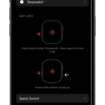 Select which Action button gesture you want to customize Apple Watch Ultrau0027s Action button gestures menu