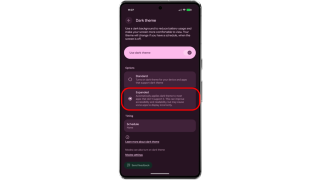 Choose Expanded Dark theme. Android Tips and Tricks Use Expanded Dark Theme on Apps automatically