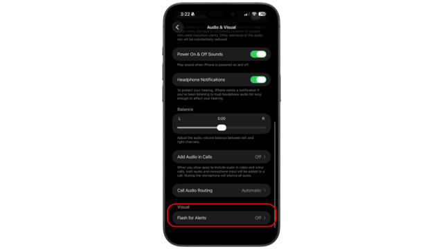 Scroll down and go to Flash Alert. iOS iPhone tricks tips Flash Alert Screen and LED