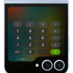 Itu0027s nice to have the calculator app on a smaller screen. Galaxy Z Flip 6 with a calculator app open.
