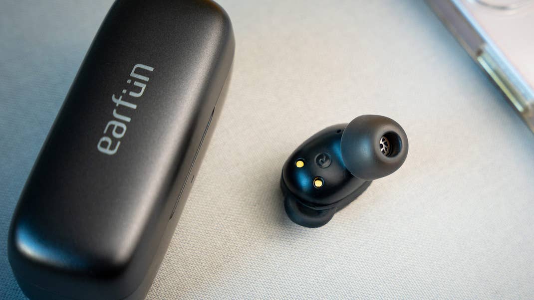 Magnets will keep the earbuds in place in the charging case.