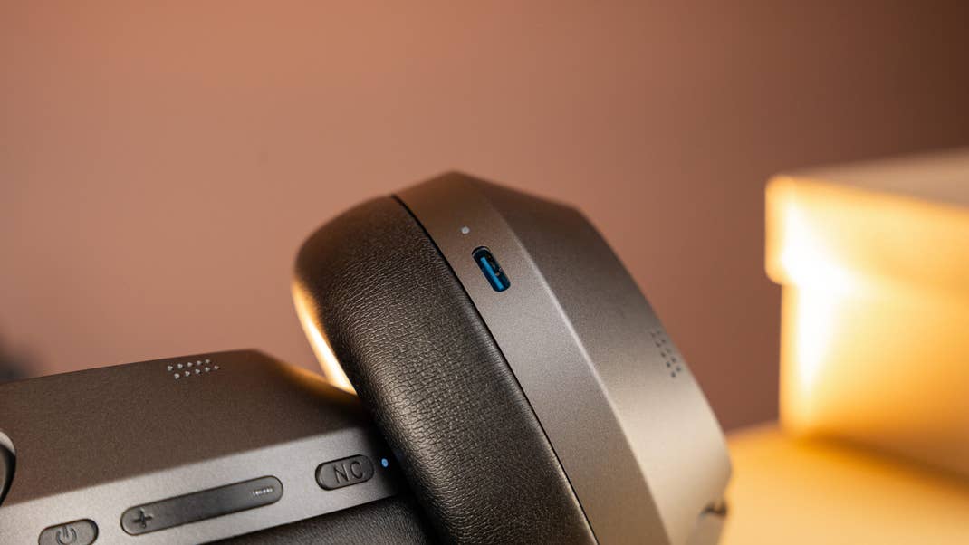EarFun Wave Pro  USB-C charging port viewed up close