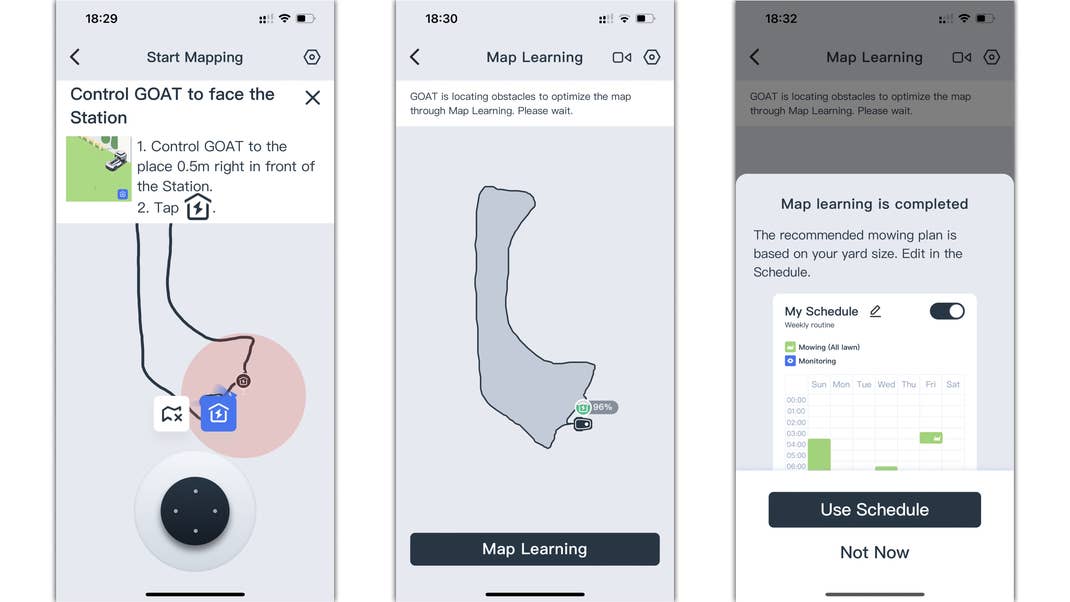 Mapping with the Ecovacs Goat G1 worked without any issues. If you are wondering about the shape: Here Ecovacs Goat G1 robotic mower