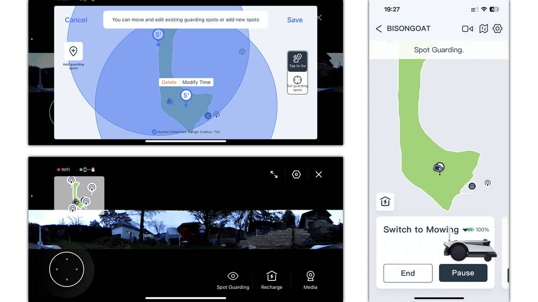 The Ecovacs Goat G1 can also patrol as a surveillance camera if desired. Ecovacs Goat G1 robotic mower