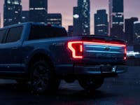 Rear view of the Ford F-150 Lightning.