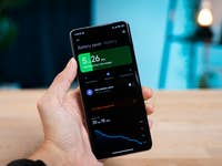 A smartphone with a battery indicator