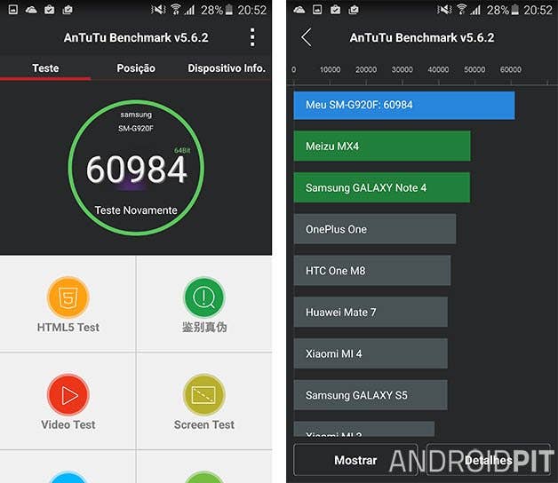 galaxy s6 benchmark 64 bits