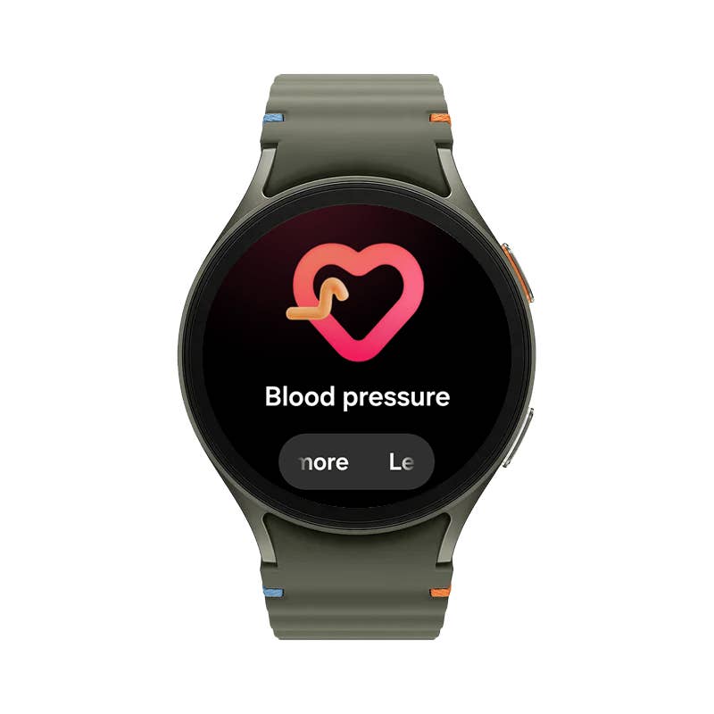 The Samsung Galaxy Watch 7 displays your u0027Blood Pressureu0027 on the screen.