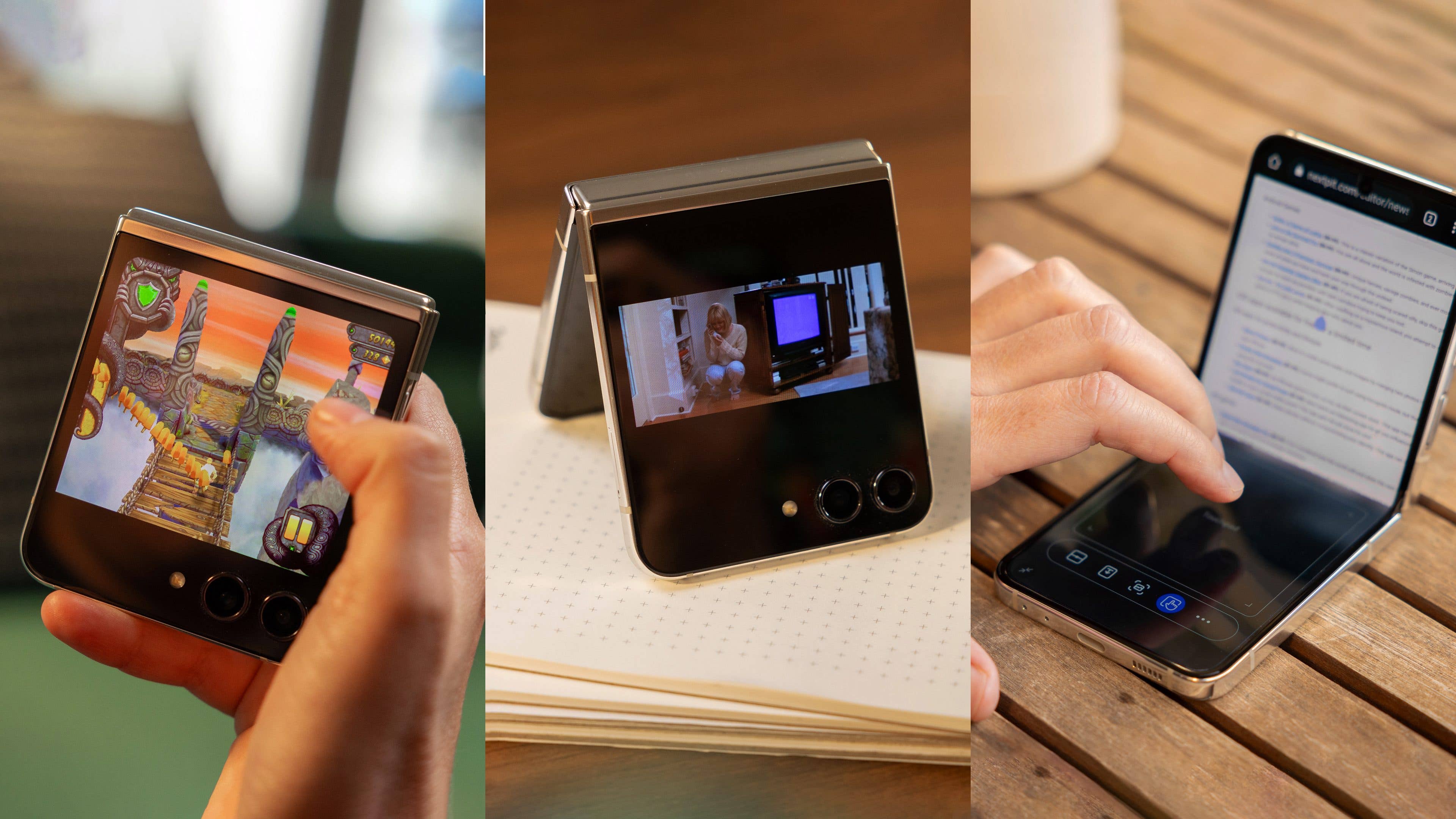 Samsung Galaxy Z Flip 5 featuring different uses of the cover display Samsung Galaxy Z Flip 5 featuring different uses of the cover display