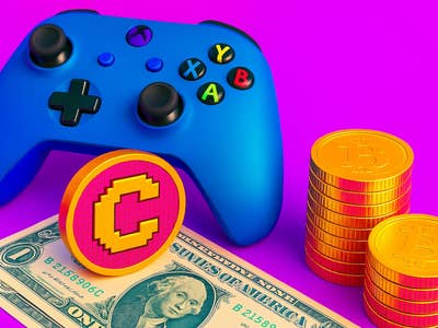 A controller with real and virtual currency.