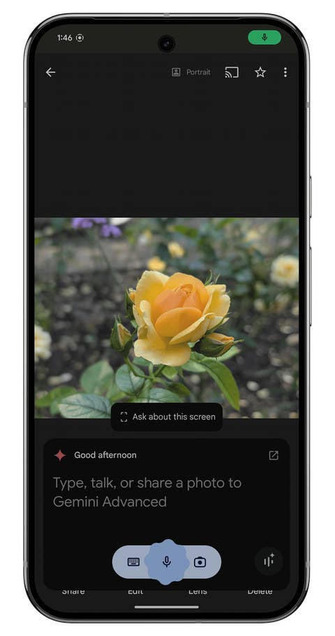 Screenshot of the Google Gemini Nano interface on the Google Pixel 9 Pro XL.
