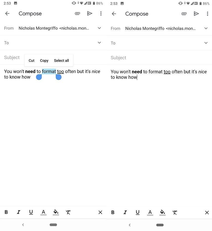 gmail format