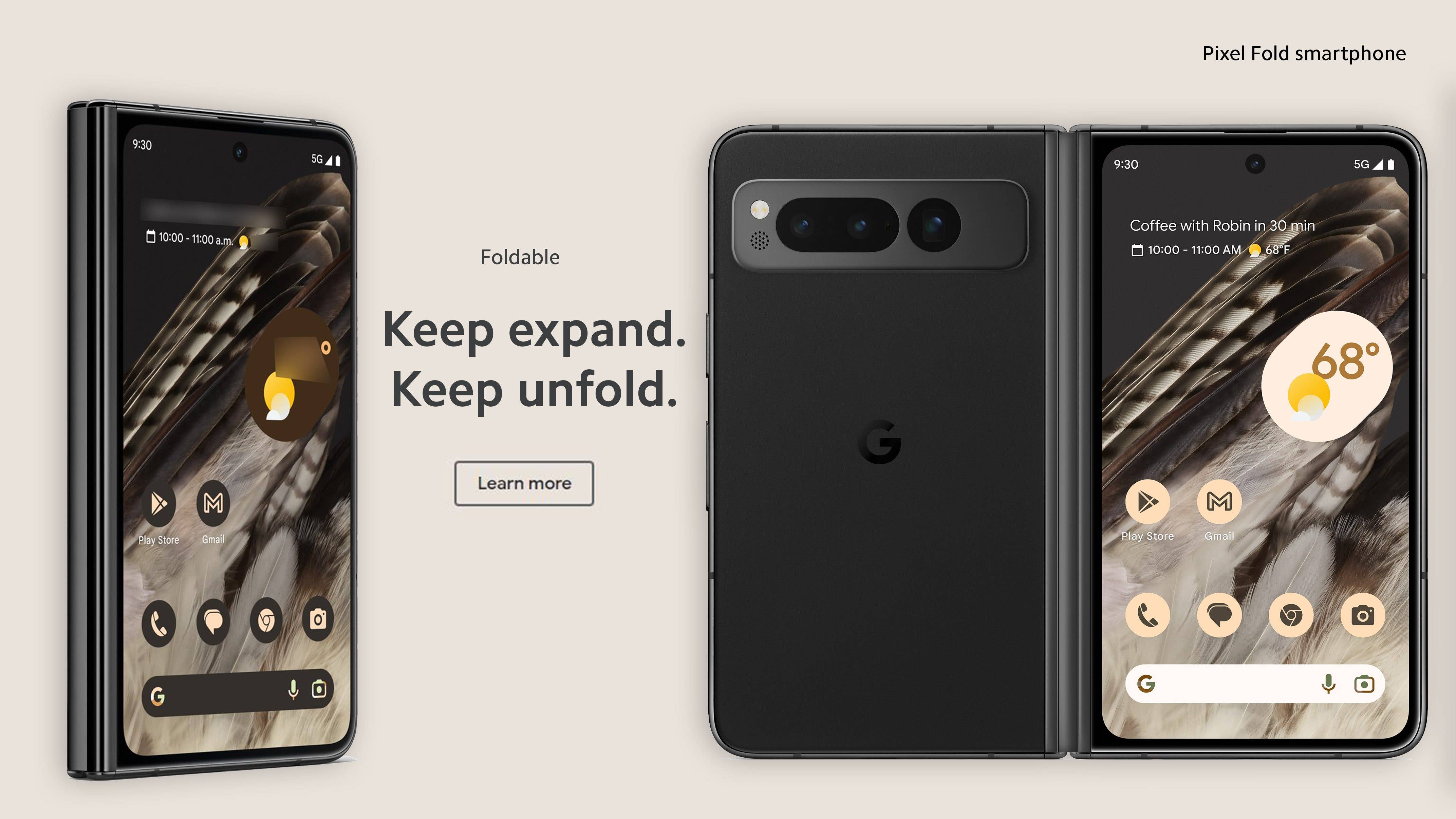 Are we looking at the official press materials of the Google Pixel Fold here? Google Pixel Fold