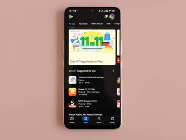 Google Play Store dashboard on an Android smartphone