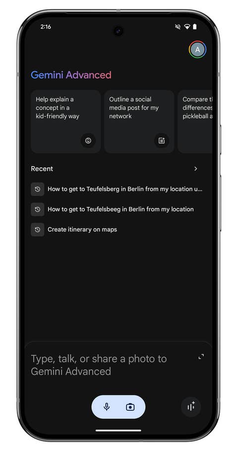 Screenshot of the Google Gemini Nano interface on the Google Pixel 9 Pro XL.