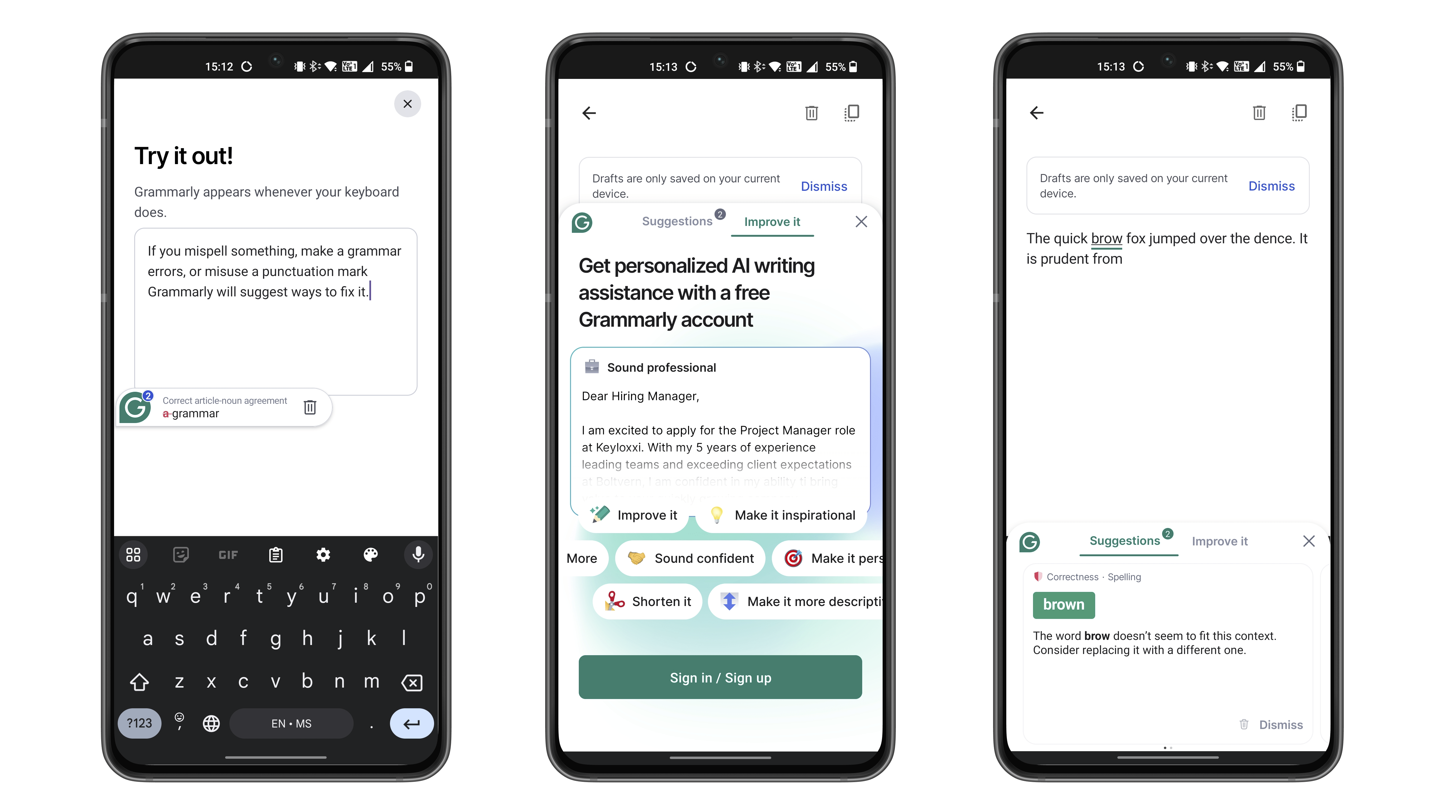 Top 5 apps - Grmmarly screenshots