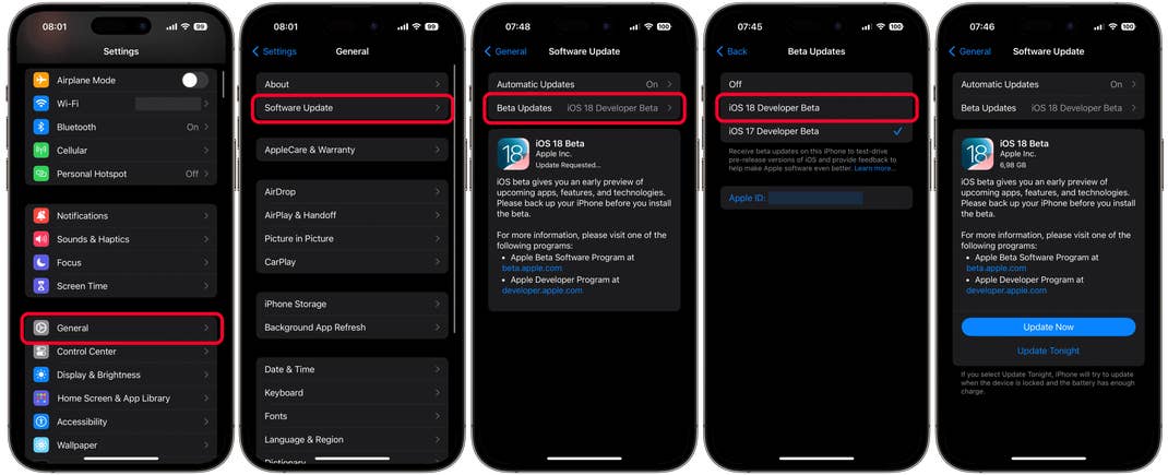 Guide on installing iOS 18 beta update on the iPhone