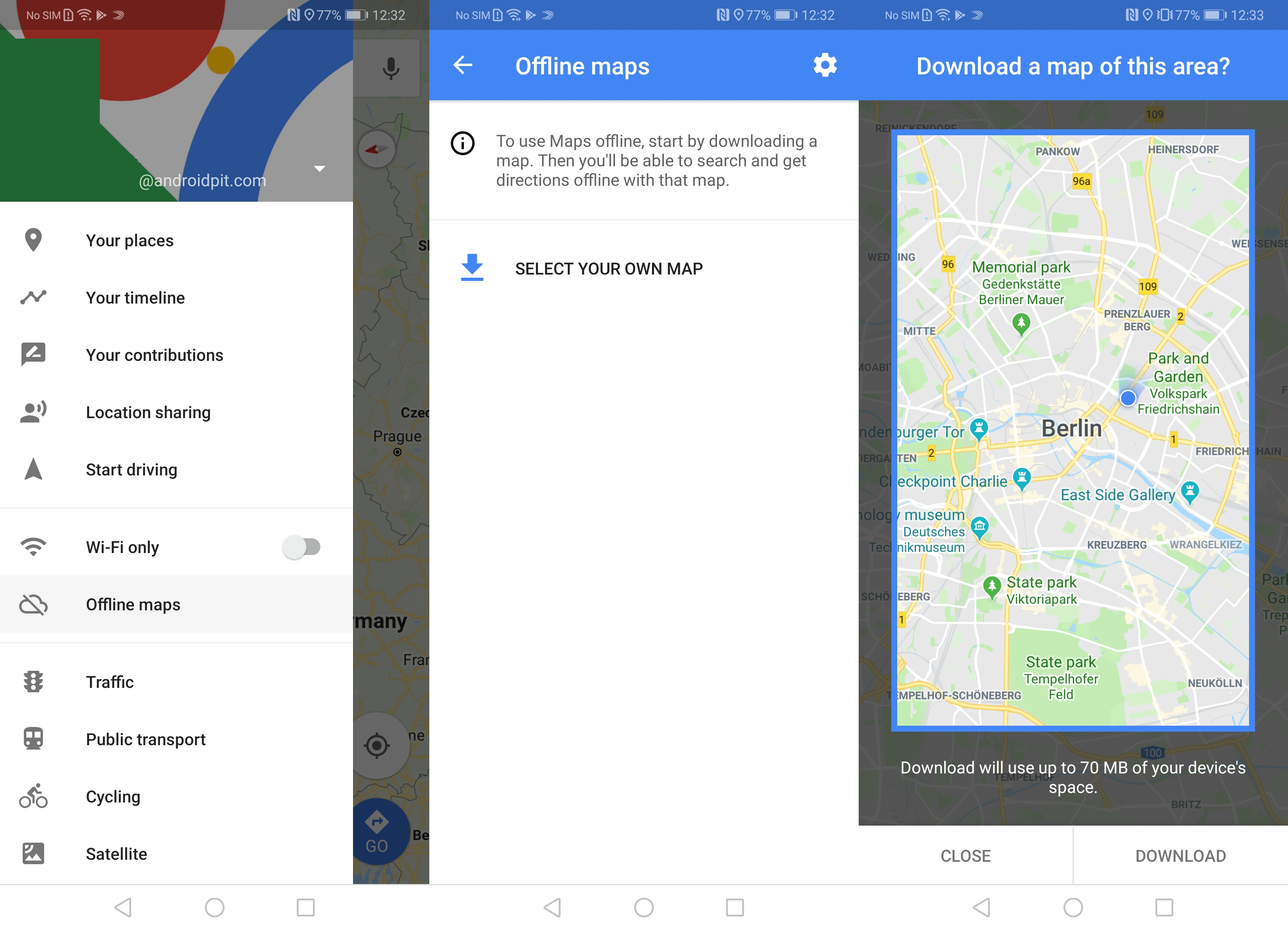 how to use google maps offline