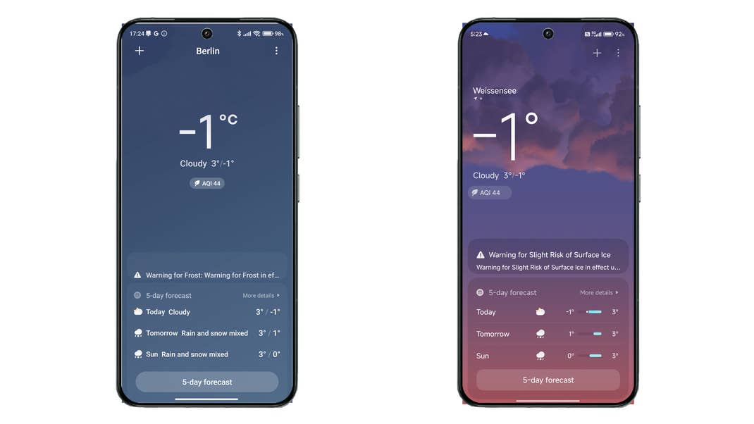 You get more complex animations in the weather app now.