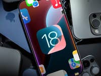 iOS 18 written in the iPhone 15 Pro Max display