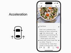 A screenshot showing how the Vehicle Motion Cues feature work