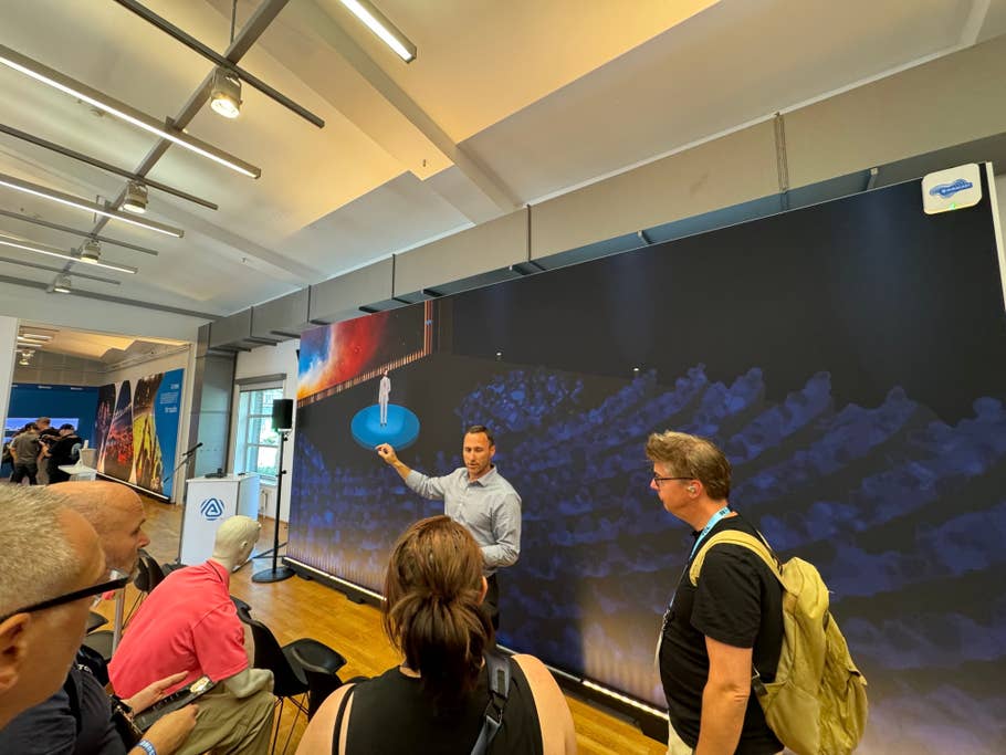 Photo of the Auracast experience demo at IFA 2024 in Berlin.