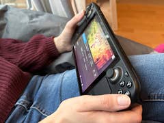 A person playing with the Steam Deck