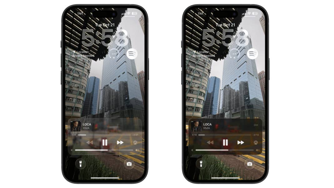 Liquid Glass UI effect versus tinted view