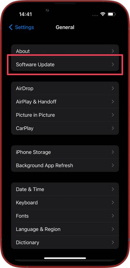 Screenshots showing how to install an iOS public beta