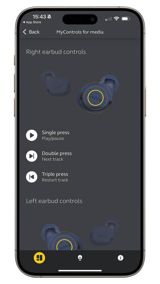 Screenshot of the Jabra Elite 8 Active Sound+ app