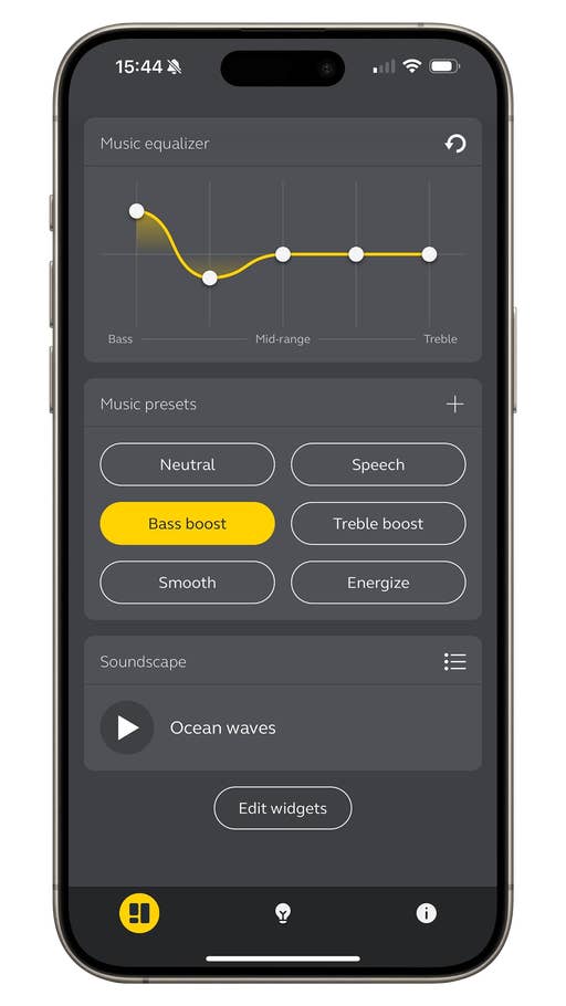 Screenshot of the Jabra Elite 8 Active Sound+ app